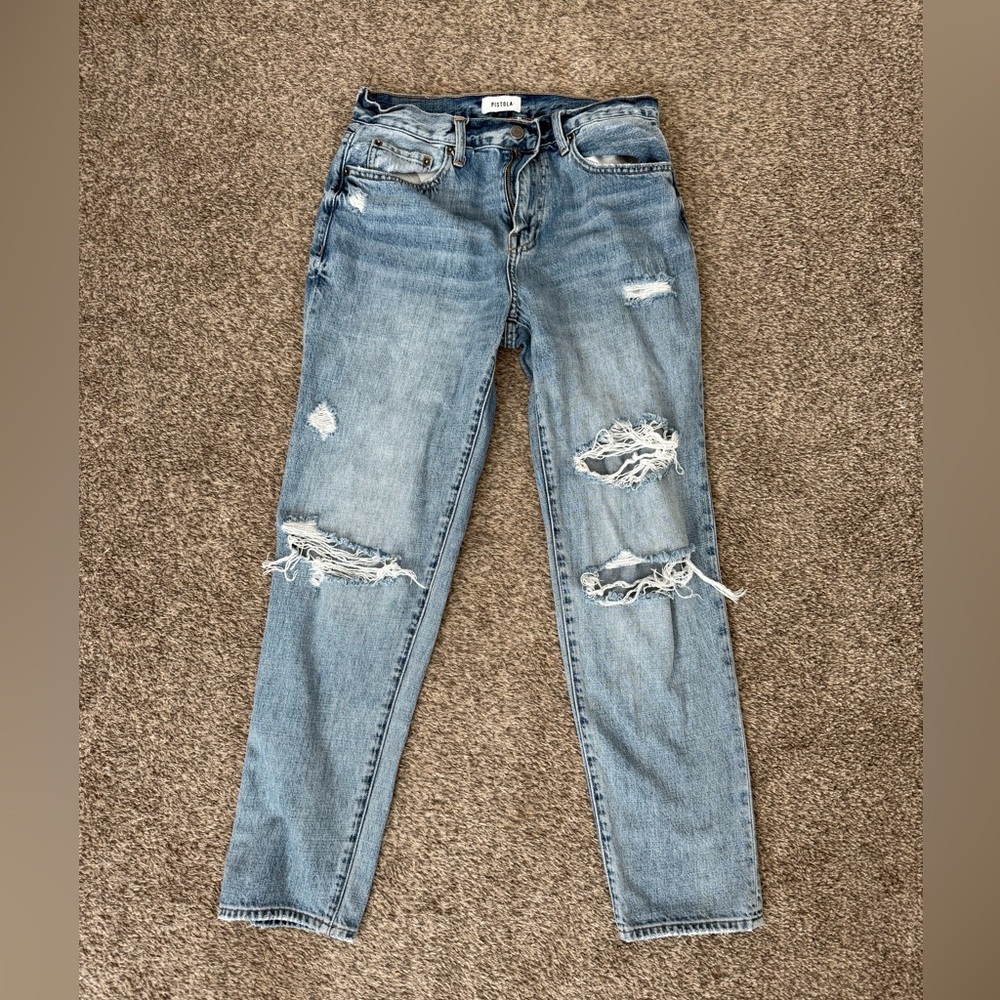 pistola distressed denim jeans size 28